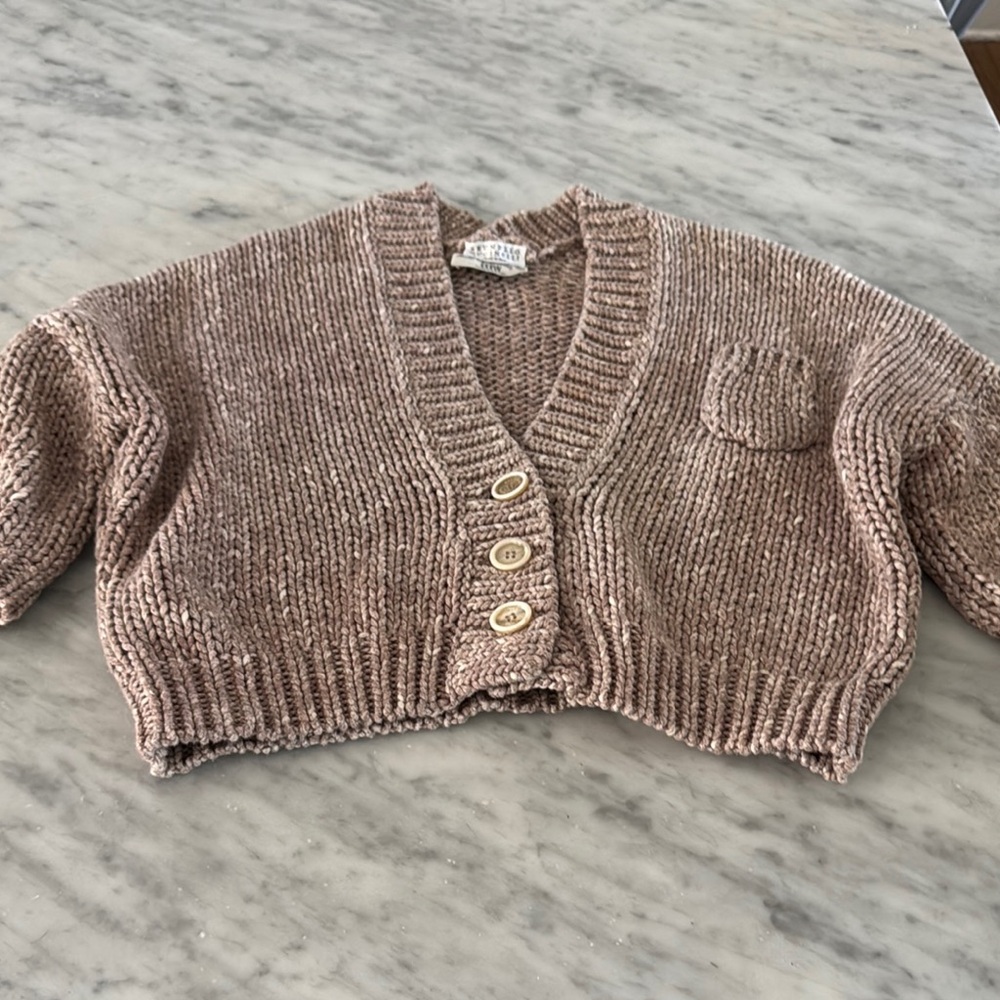 Brunello Cucinelli Brown Chunky Knit Cardigan V-Neck